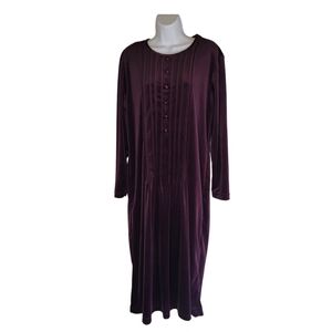 Blair Plum Purple Velour Vintage Night Gown Dress Womens Petite Large